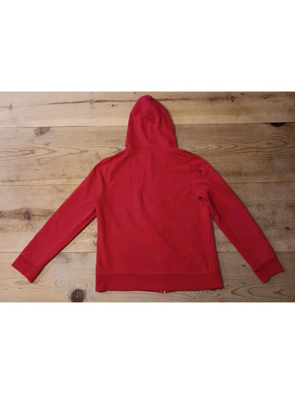 Tommy Hilfiger Hoodie Women M Red Sweatshirt Jacket Full Zip Red Gold Spellout